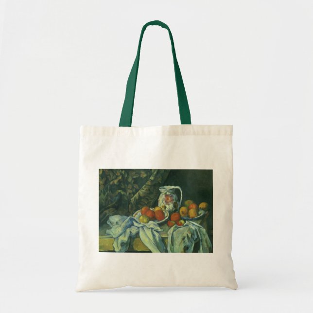 Tote Bag Still Life, Curtain and Pitcher par Paul Cezanne (Devant)