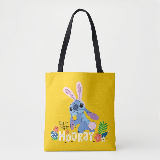 Tote Bag Stitch de Pâques| Hippie Hoppity Hooray (Devant)