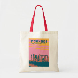 Tote Bag Stonehenge Art Retro Illustration