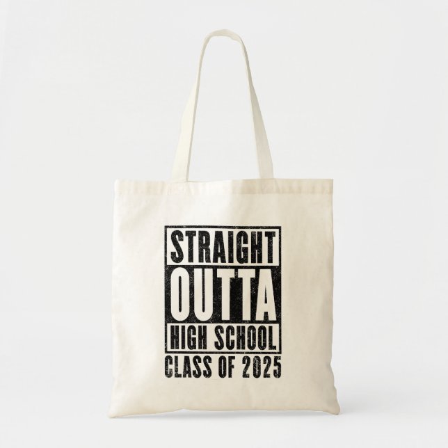 Tote Bag Straight Outta High School 2025 (en détresse) (Devant)