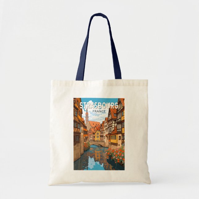 Tote Bag Strasbourg France Travel Art Vintage (Devant)