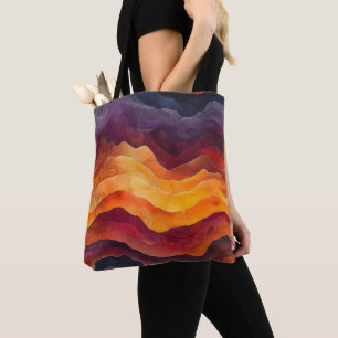 Tote Bag Strates de braise – Couches abstraites de terre et