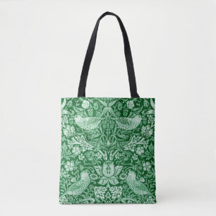 Tote Bag Strawberry Thief Green, William Morris