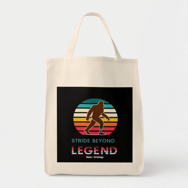 Tote Bag Stride Beyond Legend Sasquatch Amputé Vintage  (Devant)