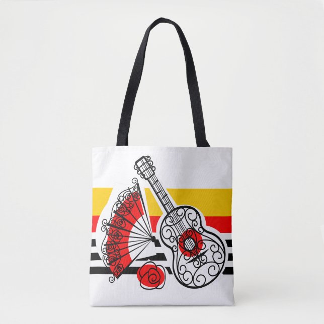 Tote Bag Stripe classique des Souvenirs espagnols sur fourr (Devant)