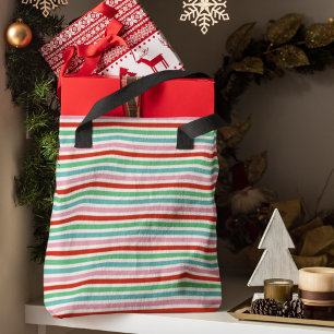 Tote Bag Stripe pattern   Colorful Christmas Cheer