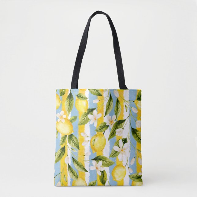 Tote Bag Stripes and Lemons  (Devant)