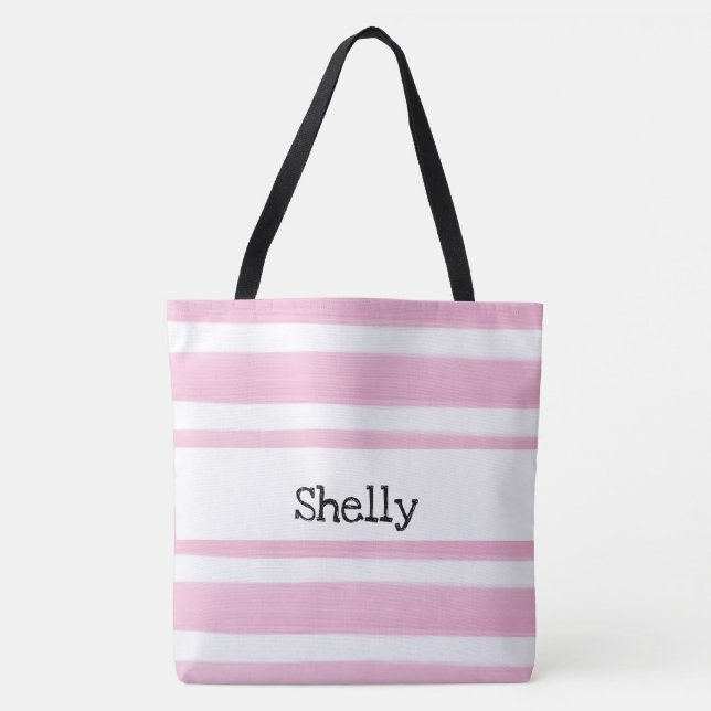TOTE BAG STRIPES DE COULEUR D'EAU PERSONNALISÉE FOURRE-TOUT (Devant)