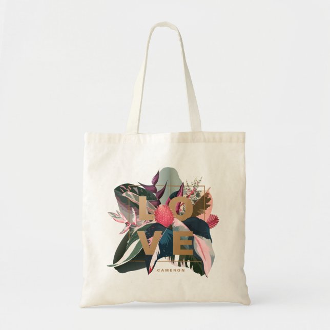 Tote Bag Stromanthe, Fibre de caoutchouc et Philodendron ro (Devant)