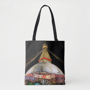 Tote Bag Stupa Boudhanath, Katmandou la nuit - Népal