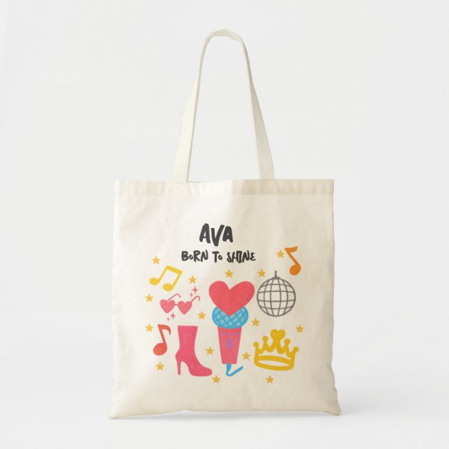 Tote Bag Style Crayon modifiable - Pop Star Diva Anniversai (Devant)