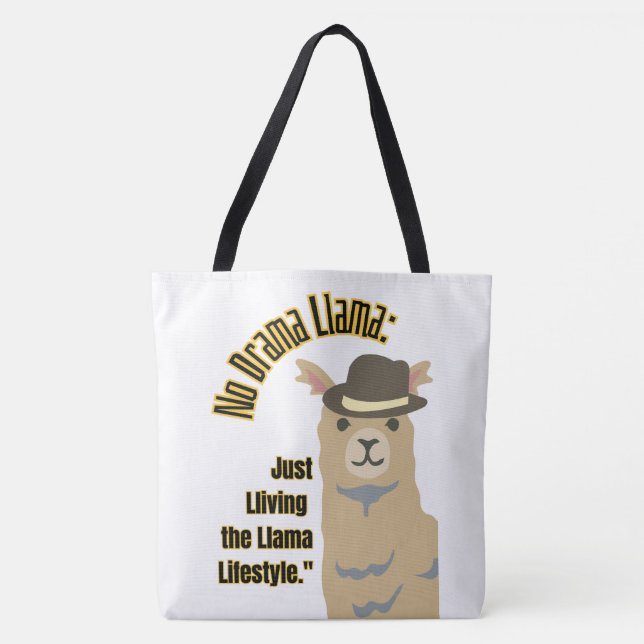 TOTE BAG STYLE DE CITATION DE LLAMA (Devant)
