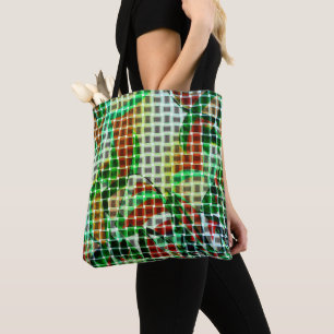 Tote Bag Style de paniers sur bandes courbées vertes