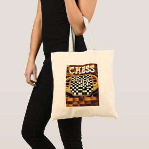 TOTE BAG  STYLE DE PLATINEAU D'ÉCHECS
