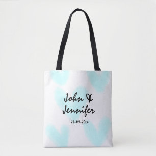 Tote Bag style de texte minimal simple blanc mariage cœur b