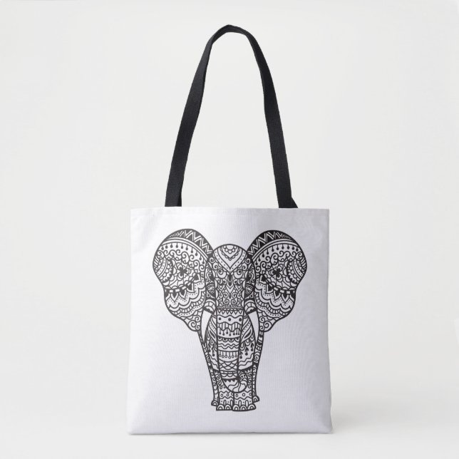 Tote Bag Style décoratif 2 d'éléphant (Devant)