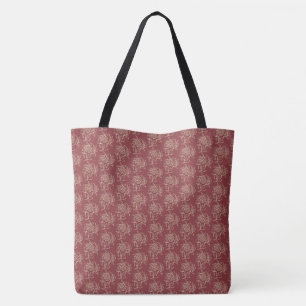 Tote Bag Style ethnique Flore Mini-imprimé Beige sur marron