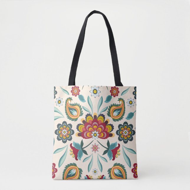 Tote Bag Style floral d'Indonésien de Boho de batik (Devant)