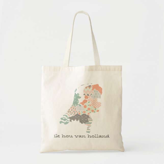 Tote Bag Style géométrique de patchwork de carte de (Devant)