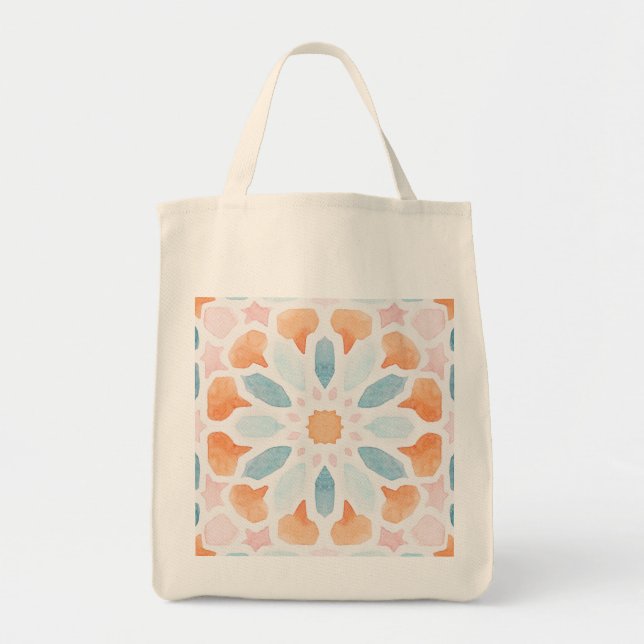 Tote Bag Style marocain dans le bleu et l'orange 2 (Devant)