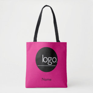 TOTE BAG STYLE MODERNE ROSE PROPRE LOGO NOM MARQUE D'AFFAIR
