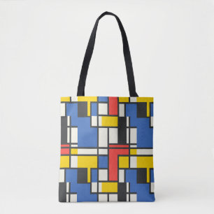 Tote Bag Style Mondrian coloré Abstrait géométrique