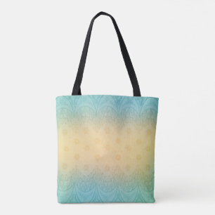 Tote Bag Style romantique turquoise et jaune pastel