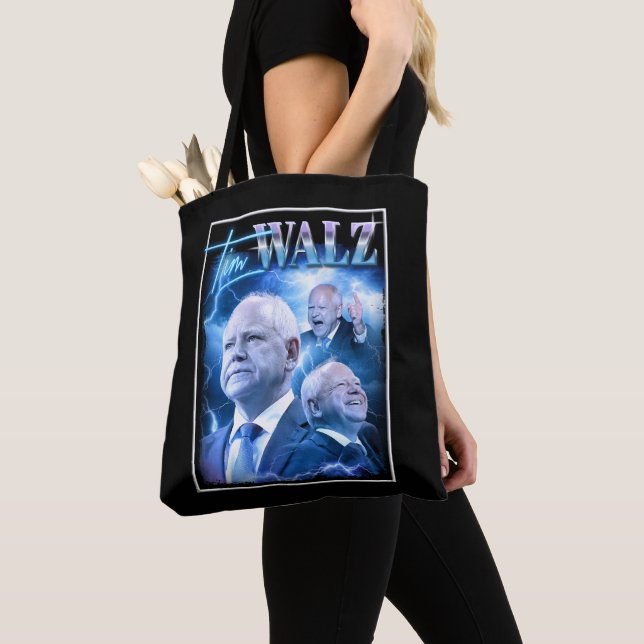 Tote Bag Style Tim Walz Retro 90s (De près)