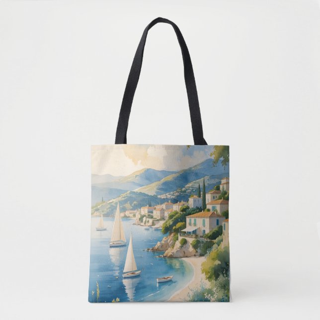Tote Bag Style vintage Côte d'Azur Voyage en France (Devant)