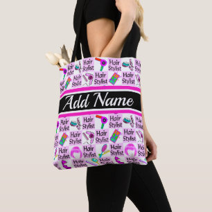 TOTE BAG STYLISTE DE CHEVEUX PERSONNALISÉ ROSE ET BEAUTICIE