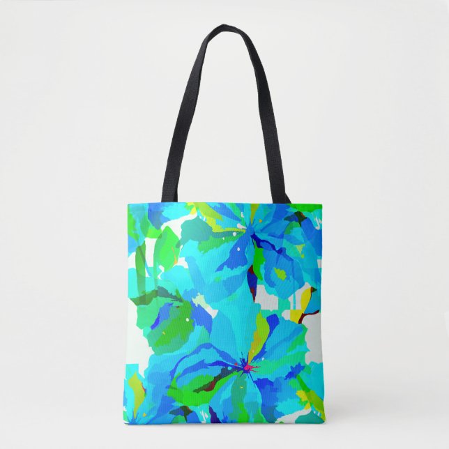 Tote Bag Sublime Himalaya Poppy Aqua Green Floral (Devant)