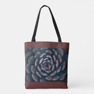 Tote Bag Succulent - vert et rouge