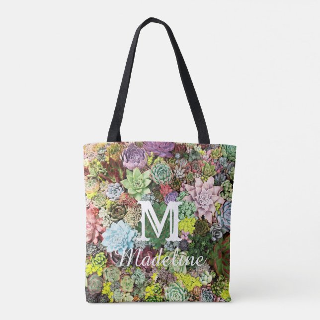 Tote Bag Succulents colorés (Dos)