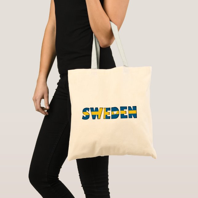 Tote Bag Suède Pays Drapeau Couleurs Typographie (Devant (produit))