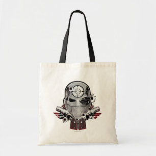Tote Bag Suicide Squad Deadshot Mask & Guns Tattoo Art