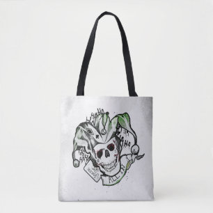 Tote Bag Suicide Squad   Joker Skull "All In" Tattoo Art