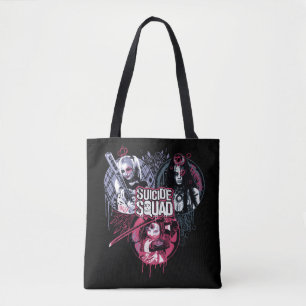 Tote Bag Suicide Squad Squad Girls Graffiti Badges