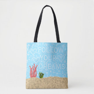 Tote Bag Suivez votre océan de bulles de coeur de rêves