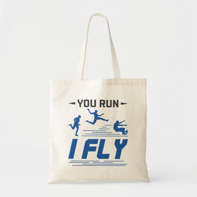 Tote Bag Suivi et champ Long Jump Vous Exécutez I Fly (Devant)