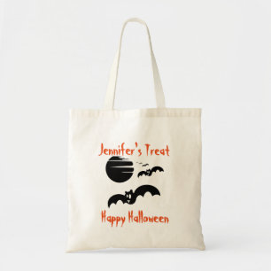 Tote Bag Suivre ou traiter l'Halloween personnalisée de cha