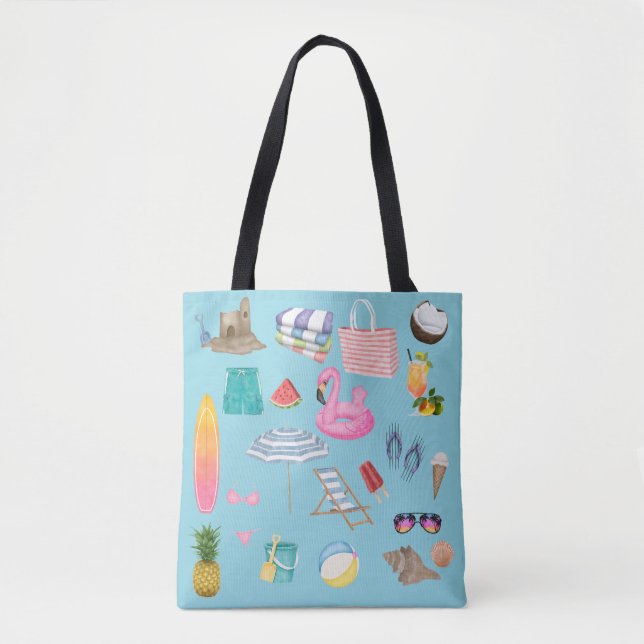 Tote Bag Summer Fourre-tout Beach Bag Carry All Canvas Bag (Devant)