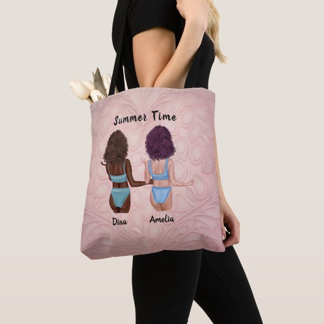 Tote Bag Sun Kissed Friendship : Vibes d'été avec My Bestie (De près)