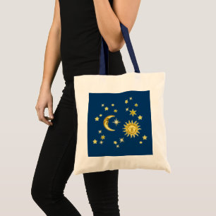 Tote Bag Sun, lune et étoiles