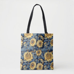 Tote Bag Sunflower Art Nouveau