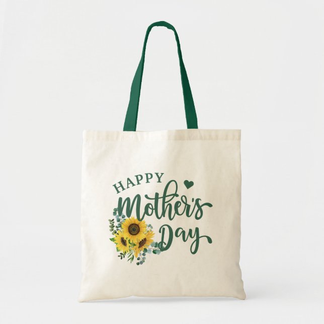 Tote Bag Sunflower Eucalyptus Joyeuse fête des mères (Devant)