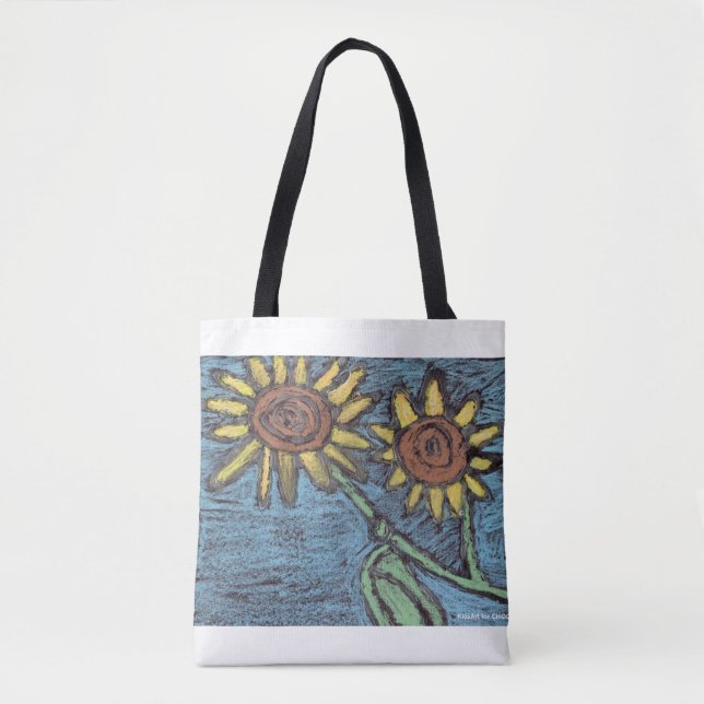 Tote Bag Sunflowers Forever - Art pour enfants pour CHOC (Devant)