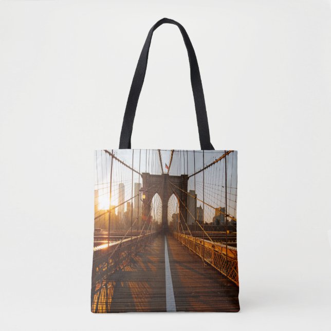 Tote Bag Sunrise du pont Brooklyn de New York (Devant)