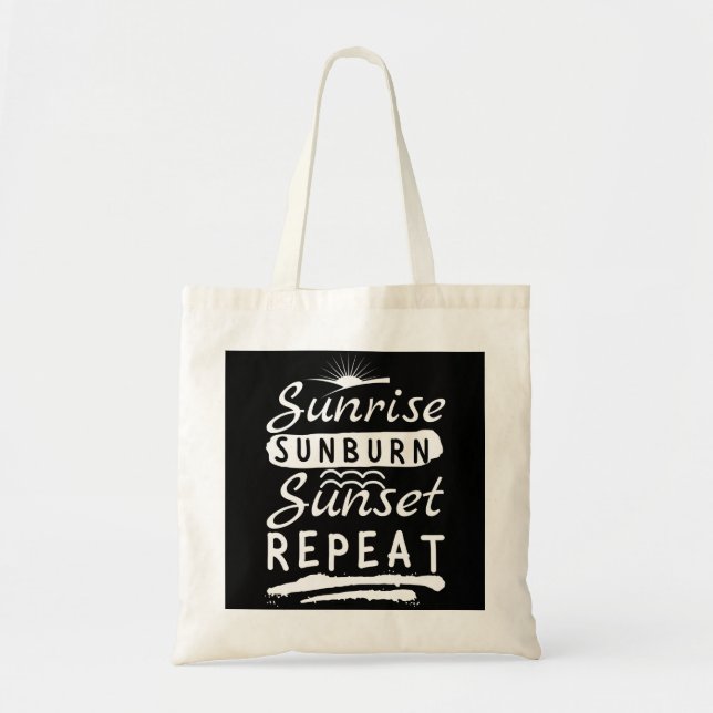 Tote Bag Sunrise Sunburn Sunset Répéter la plage d'été (Devant)