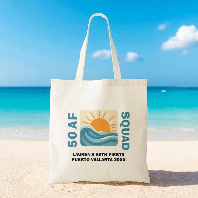 Tote Bag Sunset Beach 50 AF Crew Jolie Anniversaire (Créateur téléchargé)