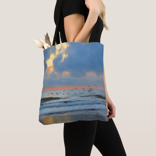 Tote Bag Sunset Beach Floride Océan chaud Orange Abstrait (De près)